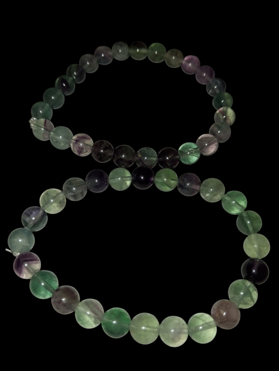 Handmade Jewelry - Stunning Vibrant Rainbow Fluorite 8mm Round Genuine Beads